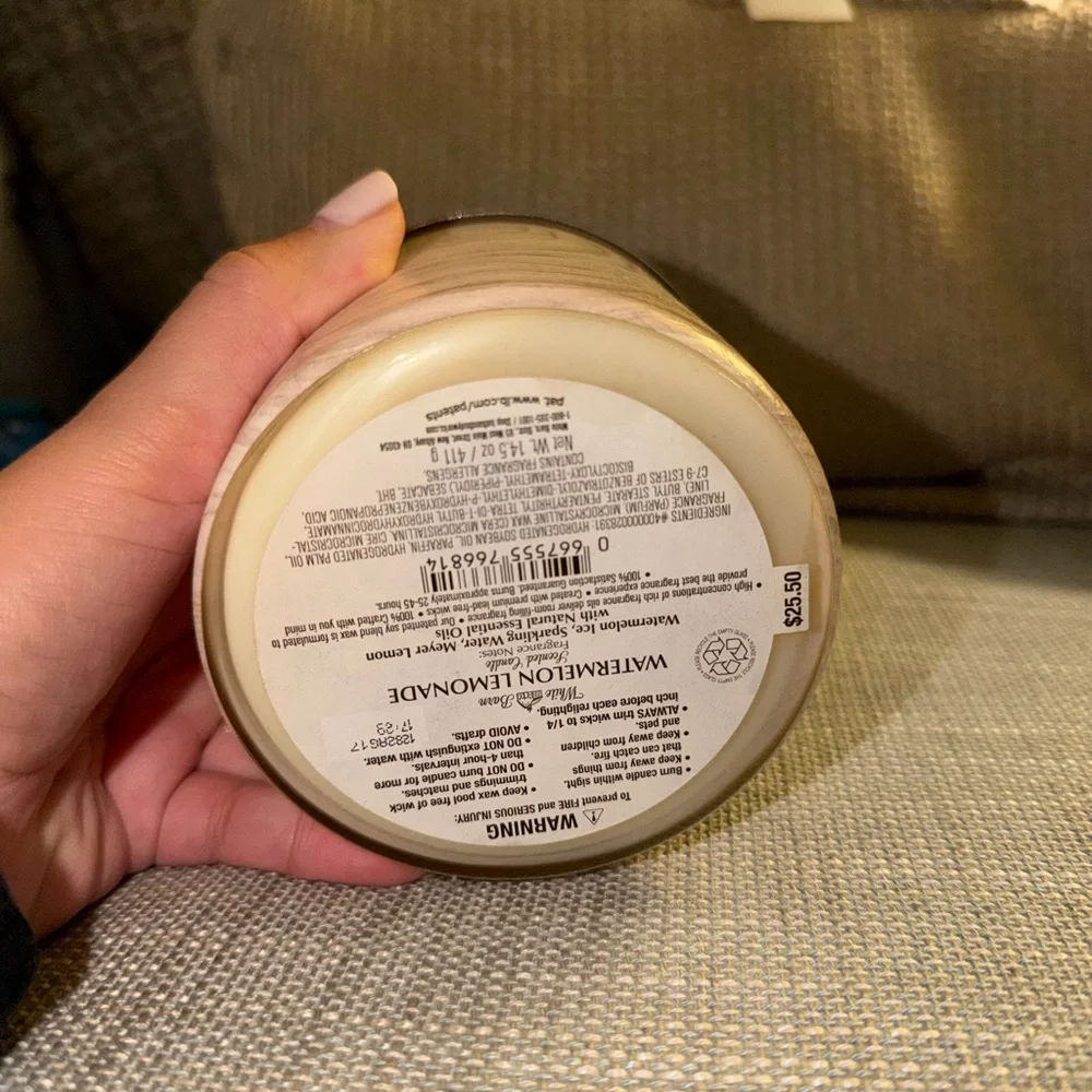 White Barn 3 Wick Watermelon Lemonade Candle‎ - Picture 5 of 5